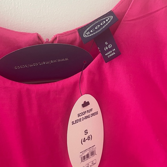 Scoop Women's Cut Out Midi Dress with Puff Sleeves, w/Pockets. Sizes S (4-6) - Picture 5 of 7